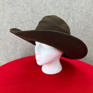 VTG Rockmount Ranch Wear Brown Wool Felt Cowboy Hat Size 7 Diamond Trading Post